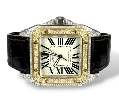 CARTIER Santos 100XL - W20072X7 - Automático - Después de fijar Diamante Set Estuche y Bisel Foto 1 de 4