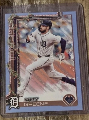 2025 Topps Holiday - Riley Greene #H76 Holiday Blue Metallic Glitter - Image 1 of 2