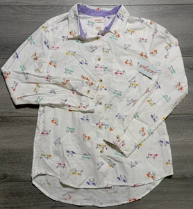 Cat & Jack Button-Up Shirt Kids Girls X-Large (14-16) Colorful Unicorns - Picture 1 of 5