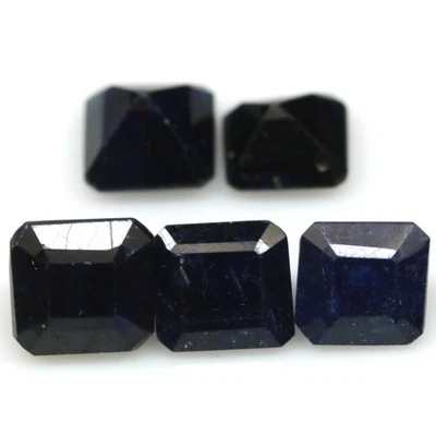 7,94 карата Подогрев 5 шт. синий сапфир мадагаскар изумрудная форма - Изображение 1 из 4