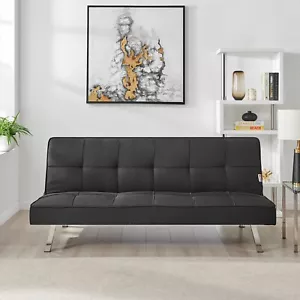 Sofa Bed Budget 3 Seater Fabric Folding Convertible Click Clack Couch Sofabed - Picture 1 of 36