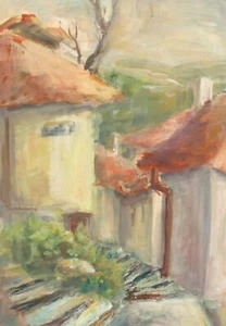 Vintage impressionist gouache painting landscape - Picture 1 of 10