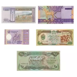 World Banknote Set | Horses | Paper Money | Arabian Horses | Buzkashi | Ta - Picture 1 of 4