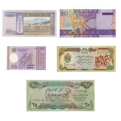 World Banknote Set | Horses | Paper Money | Arabian Horses | Buzkashi | Ta - Image 1 of 4