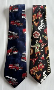 Lot of 2 FIREMAN FIREFIGHTER and DALMATIAN Neck Ties Brother Tie,mania - Bild 1 von 4