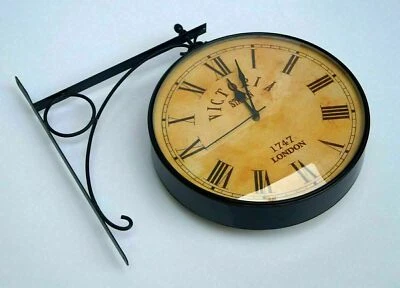 Victoria Station Clock Vintage Double Sided Clock Railway Station Wall Clock - Image 1 of 4