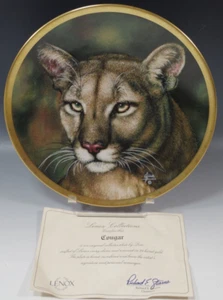 LENOX 1993 COUGAR BIG CATS OF THE WO0RLD COLLECTION BY GUA PLATE 8.1/4" VINTAGE - Picture 1 of 8
