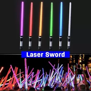 Spada laser 2 pezzi spada laser illumina 7 colori giocattolo flessibile per bambini cosplay regali - Foto 1 di 11