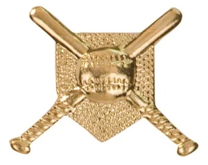 Gold Finish Metal Baseball Bat Pin TIE TACK School Varsity Insignia Chenille - Picture 1 of 1