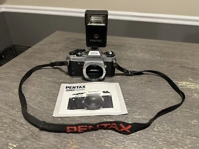 Pentax Super Program 35mm SLR Film Camera Body Only and flash Tested and working - Image 1 of 4
