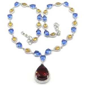 Collar SheCrown Multicolor 33g Violeta Tananita Dorado Citrino Plata 18-19" - Imagen 1 de 2