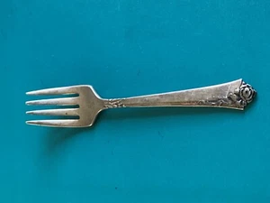 Sterling Silber Vintage 4,25" Kindergabel Erbstück Damast Rose kein Mono 16,4 g - Bild 1 von 3