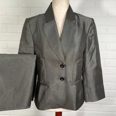 Dulce Conjunto Falda Traje Gris Mujer 8 Gris Plata Brillo Lunares Fiesta Carrera Foto 1 de 4