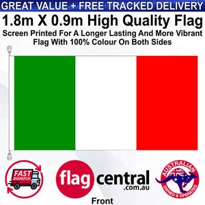 Italian National Flag 1.8m Italy *Tracked Delivery *Quality *Cost Effective - Foto 1 di 4