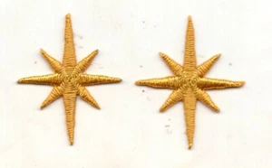  NATIVITY STARS 1 1/4"  Set of 2 Iron On Patch Christmas Religious - Picture 1 of 1
