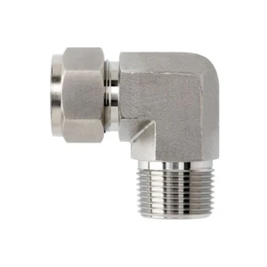 1/2 Tube x 3/4 MNPT 316ss Male Pipe Elbow Brennan 08IN-12MNPT 90 STNLS - Picture 1 of 2