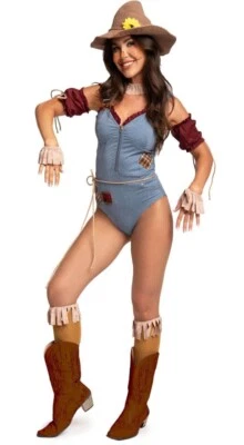 Tipsy Elves Sexy Scarecrow Costume Bodysuit Small Womens Cute and Easy Adult - Image 1 of 4