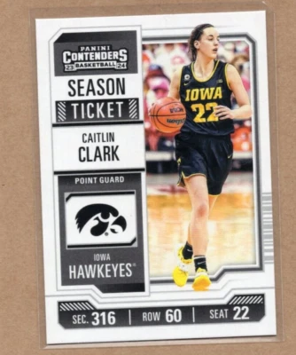 Caitlin Clark Collection 2024 Panini Contenders Season Ticket CC1 -Iowa Hawkeyes - Image 1 of 2