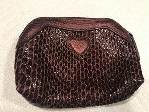 Origi Brighton Heart Leather Coin Purse Brown  Zipper Close 4 1/2"x 3 1/2" - Picture 1 of 4