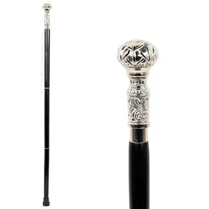 Brass Nautical - Ornate Walking Stick Wooden Cane for Men, Fancy Costume Bras... - Picture 1 of 9