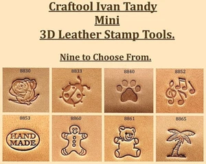 Craftool / Ivan 3 D [ MINI ] Leather Stamp Tools - 8 Variations - Picture 1 of 10