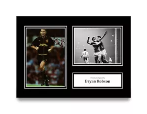 Bryan Robson Signed A4 Photo Autograph Card Manchester United Gift Display + COA - Picture 1 of 5