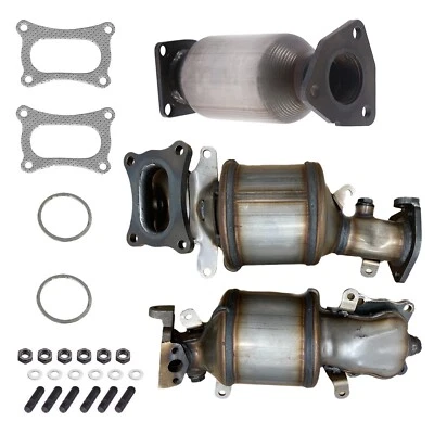 All 3 Set For 2009 - 2014 Acura TL 3.5L Direct Fit Manifold Catalytic Converter - Image 1 of 4