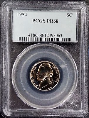 1954 Proof Jefferson Nickel certified PR 68 by PCGS!  - Image 1 of 4