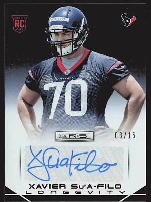 2014 Panini Rookies & Stars #197 Xavier Su'a-Filo Longevity Red /15 AU,SN,RC - Image 1 of 2
