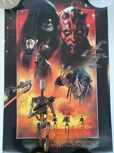 Póster de Star Wars Episodio 1 La amenaza fantasma Los villanos promoción comercial - Imagen 1 de 6