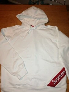 Supreme Corner Label White Hoodie Size M *Worn Once * - Picture 1 of 3