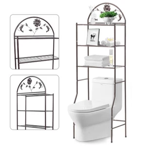 Bathroom Space Saver Over The Toilet 3 Tier Storage Shelf Organizer Rack Metal - Picture 1 of 9
