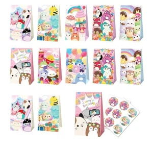 12PC Squishmallows Paper Lolly Loot Bag Stickers Party Bag Favour Candy Bag - Picture 1 of 3
