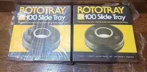 QTY 2 VTG GAF Rototray 100 Slide Tray Carousel For Gaf Sawyers Ansco Sears Wards - Picture 1 of 10