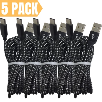 Lote de 5 cables USB tipo C a granel de 10 pies para Samsung S20 S22 S10 S20 S9 S8 cable de datos LG Foto 1 de 4