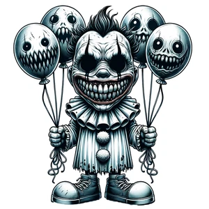 Calcomanía de payaso de circo malvado - pegatina espeluznante - calcomanía de vinilo misteriosa - calcomanía de miedo de 5" - Imagen 1 de 1