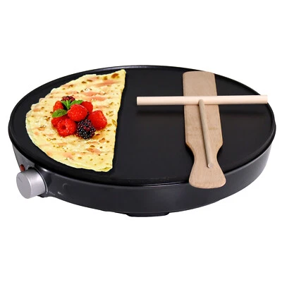 SUPERLEX 30cm Electric Crepe Pancake Maker Adjustable Temp 1000W Non Stick Pan - Image 1 of 4