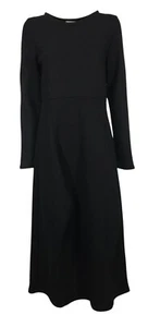 THIPO abito donna manica lunga felpa nero girocollo SPICCHI MADE IN ITALY - Imagen 1 de 5