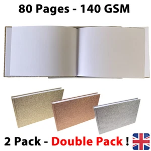 2 x Scrapbook Photo Album Display Book Art Craft Book With 140gsm 80 White Pages - Picture 1 of 9