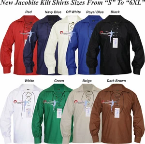 CAMISA ESCOCESA GHILLIE KILT 9 Colores elección de jacobita jacobea tallas S a 6XL - Imagen 1 de 28