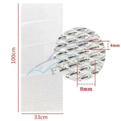 Серебряная алюминиевая решетка радиатора 40 x 13 дюймов для автомобиля ромб сетка 0,16 дюйма * 0,31 дюйма - Изображение 1 из 4