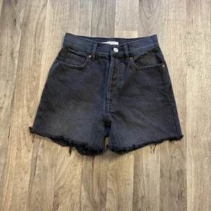 Pantalones cortos de mezclilla PacSun años 90 Girlfriend talla 22 negros - Imagen 1 de 8