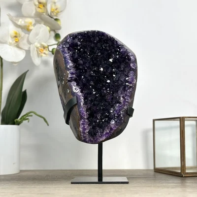 Premium Qualuty Amethyst Geode with Handmade Metallic Stand. MWS2437 - Image 1 of 4