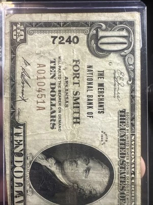 1929 $10 THE FIRST NATIONAL BANK OF FORT SMITH  ARKANSAS AR - D013430 - #1950 - Image 1 of 4