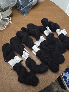 Glory-Ous Knits Angora Worsted Yarn Lot Of 6 Hanks 100yds Each Color Black - Picture 1 of 8