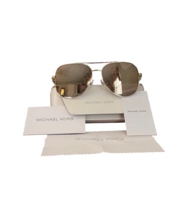 Michael Kors Gold Aviator Sunglasses White Case, Papers, & Cloth- Full Inclusion - Image 1 of 4
