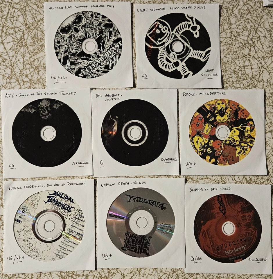 Lot Of 8 CDs Thrash Death Metal Tool Rob Zombie Discs Only READ DESCRIPTION - Imagem 1 de 4