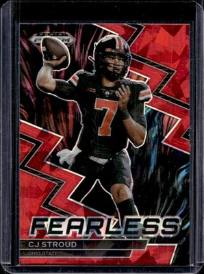 2023 Prizm Draft Picks CJ Stroud Fearless Red Ice RC #F-17 Buckeyes - Image 1 of 2