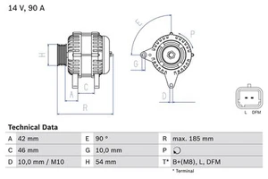 Alternator bosch for CITROËN BERLINGO 0 986 080 190 - Picture 1 of 2