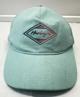 Gorra de béisbol con logotipo de Hurley azul verdoso para mujer talla única espalda a presión playa surf Foto 1 de 3